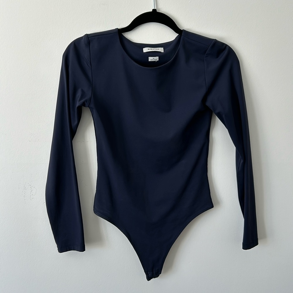 Aritzia Babaton Bodysuit Longsleeve Navy M